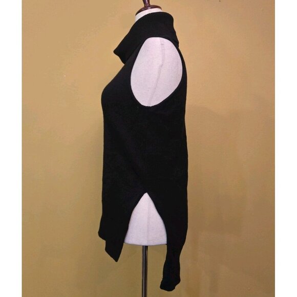 Carmen Marc Valvo Women Black Long Sleeveless Turtleneck Sweater Small Tunic NWT - Picture 2 of 8